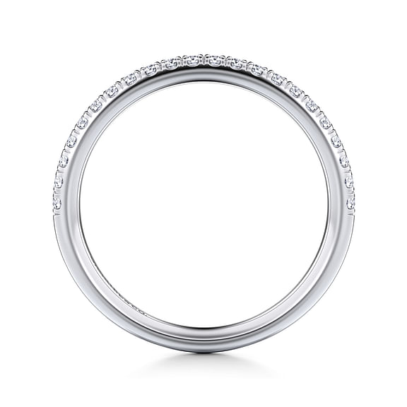 Gabriel & Co., 14K White Gold Diamond Wedding Band