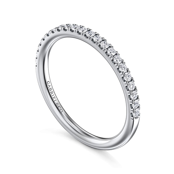 Gabriel & Co., 14K White Gold Diamond Wedding Band
