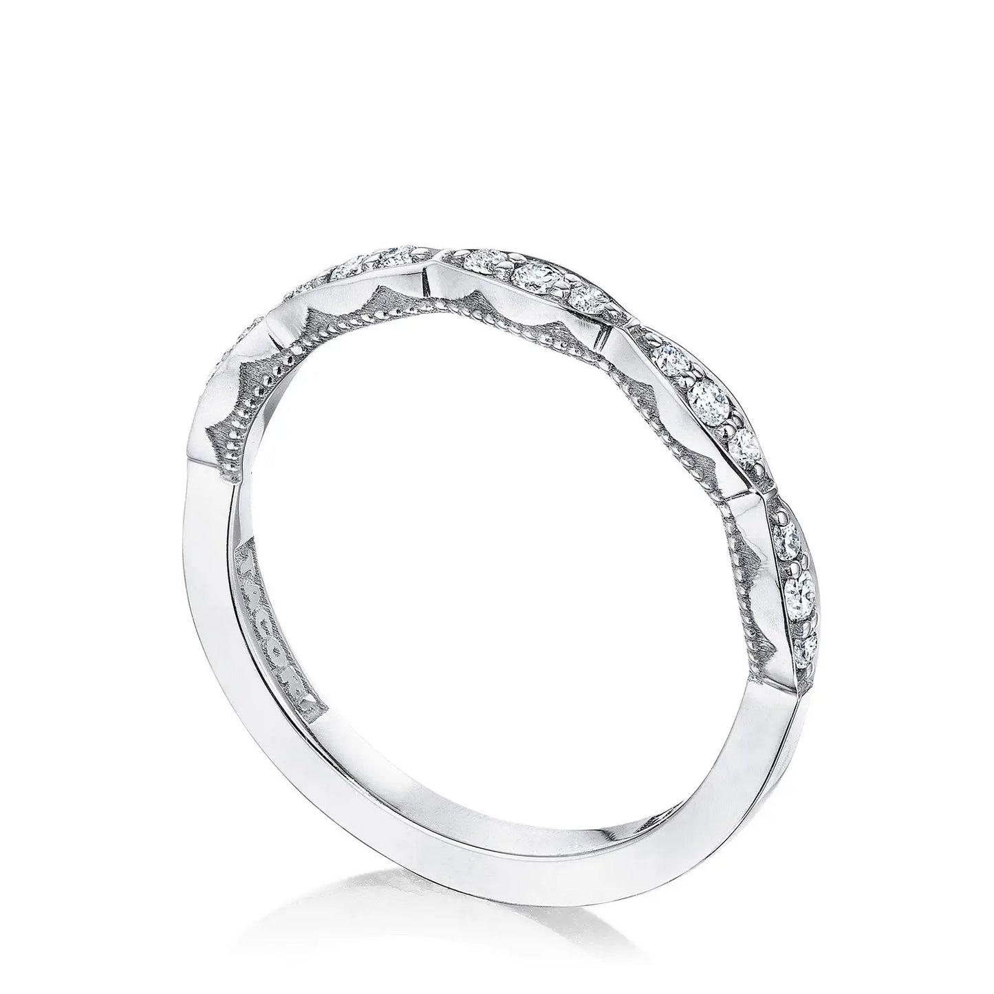 Tacori Sculpted Crescent 18K White Gold Diamond Band