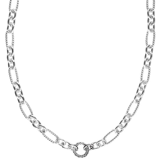 VAHAN Sterling Silver with a Circle Station 18" Chain