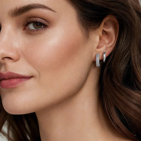 Gabriel & Co., 925 Sterling Silver Bujukan White Sapphire Stuggies Earrings