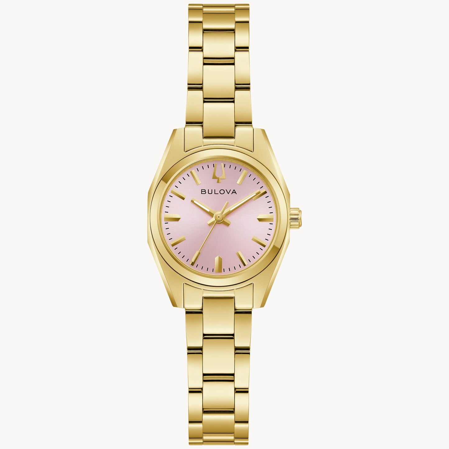 Bulova Surveyor with a PInk Dial with a Gold Tone Bracelet