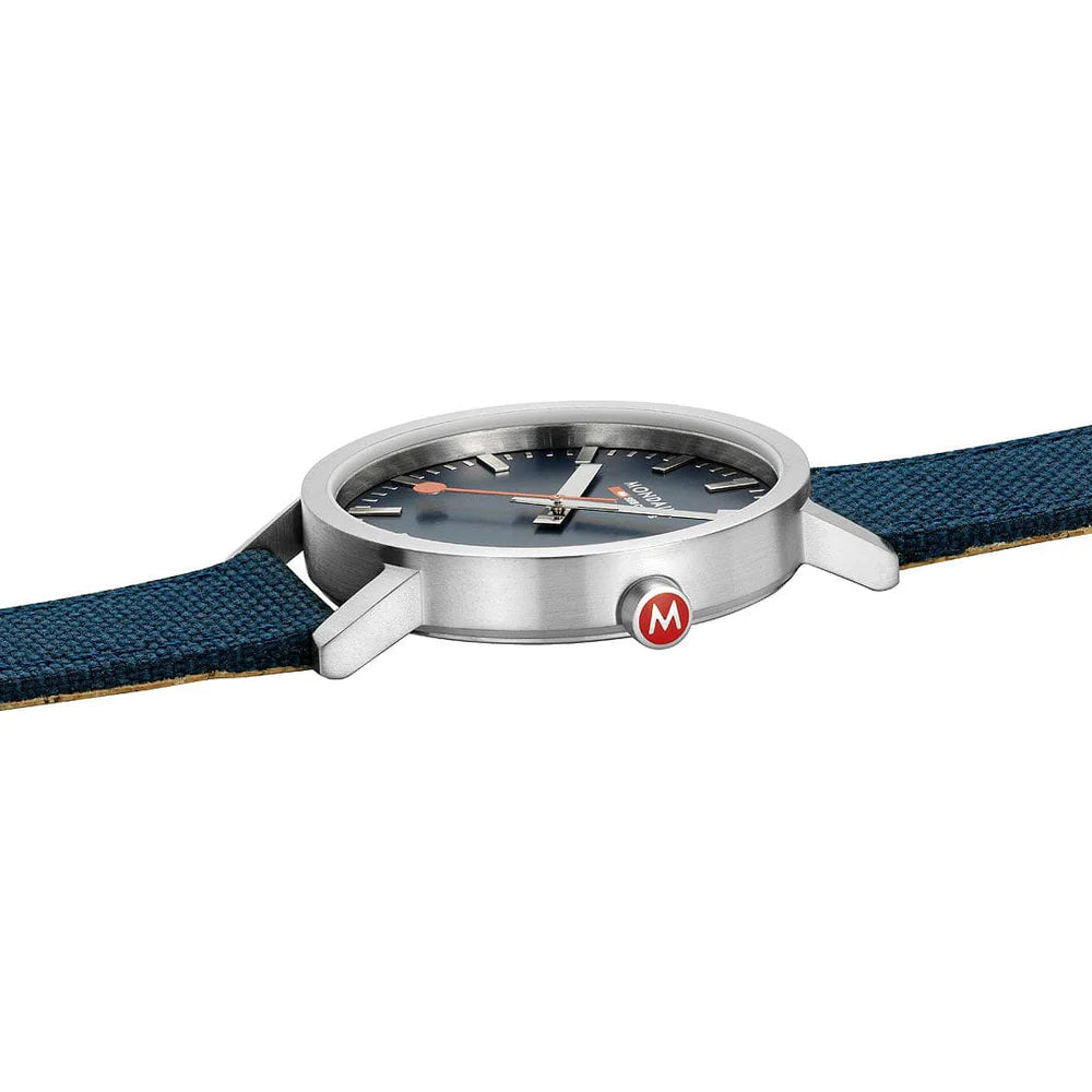 Mondaine Classic Deep Ocean Blue Textile, 40MM Watch