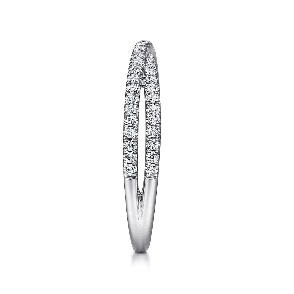 Gabriel & Co., 14K White Gold Criss Cross Diamond Stackable Ring