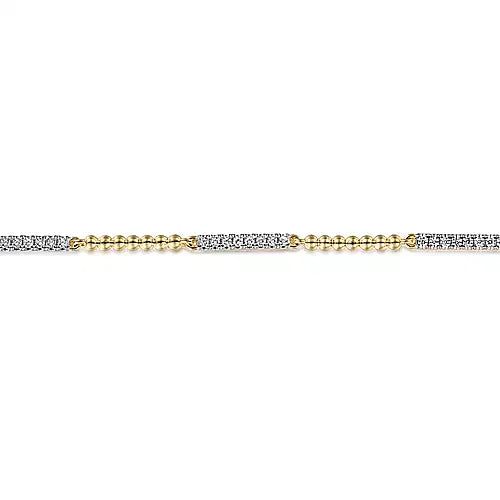 Gabriel & Co., 14K Yellow Gold Bujukan Diamond Bracelet