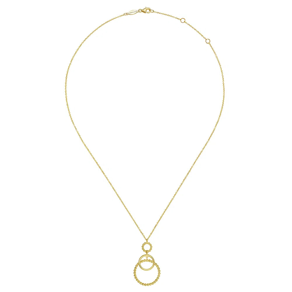 Gabriel & Co., 14K Yellow Gold Bujukan Multi Circle Pendant Necklace