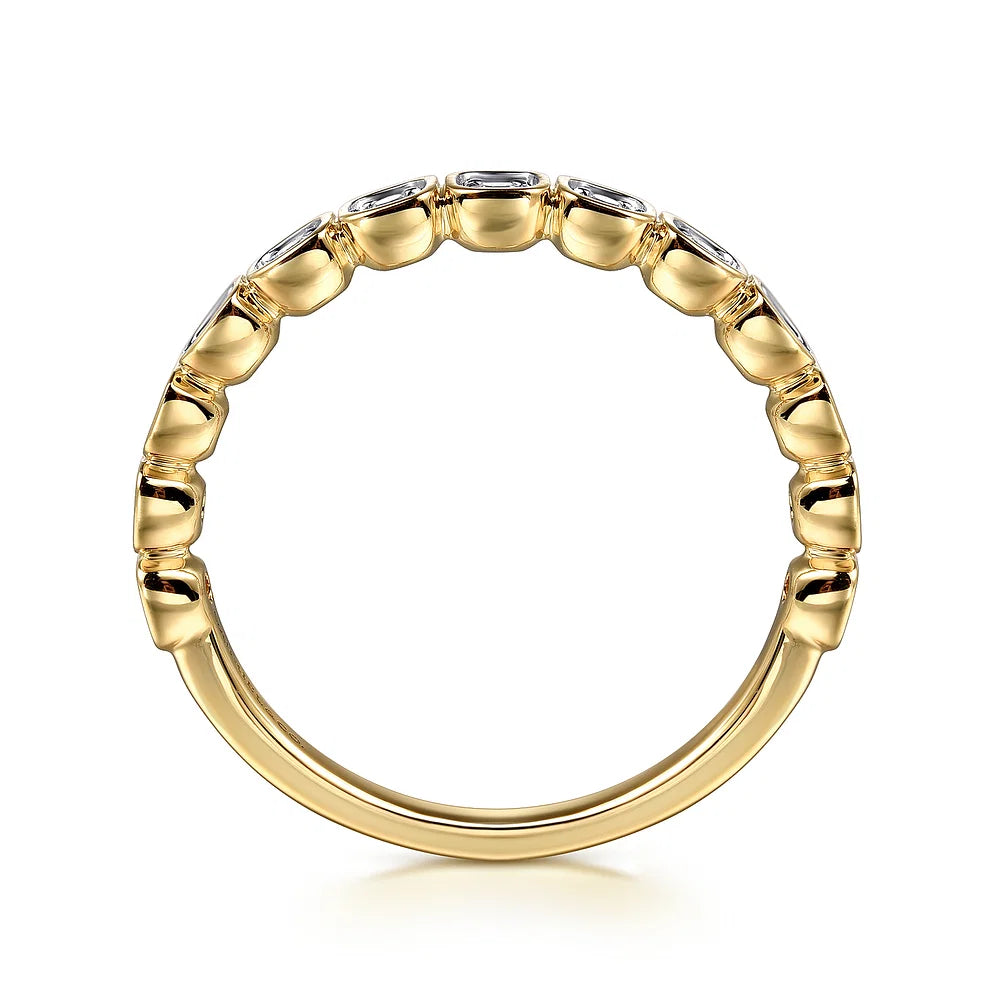 Gabriel & Co., 14K Yellow Gold Diamond Stackable Ring