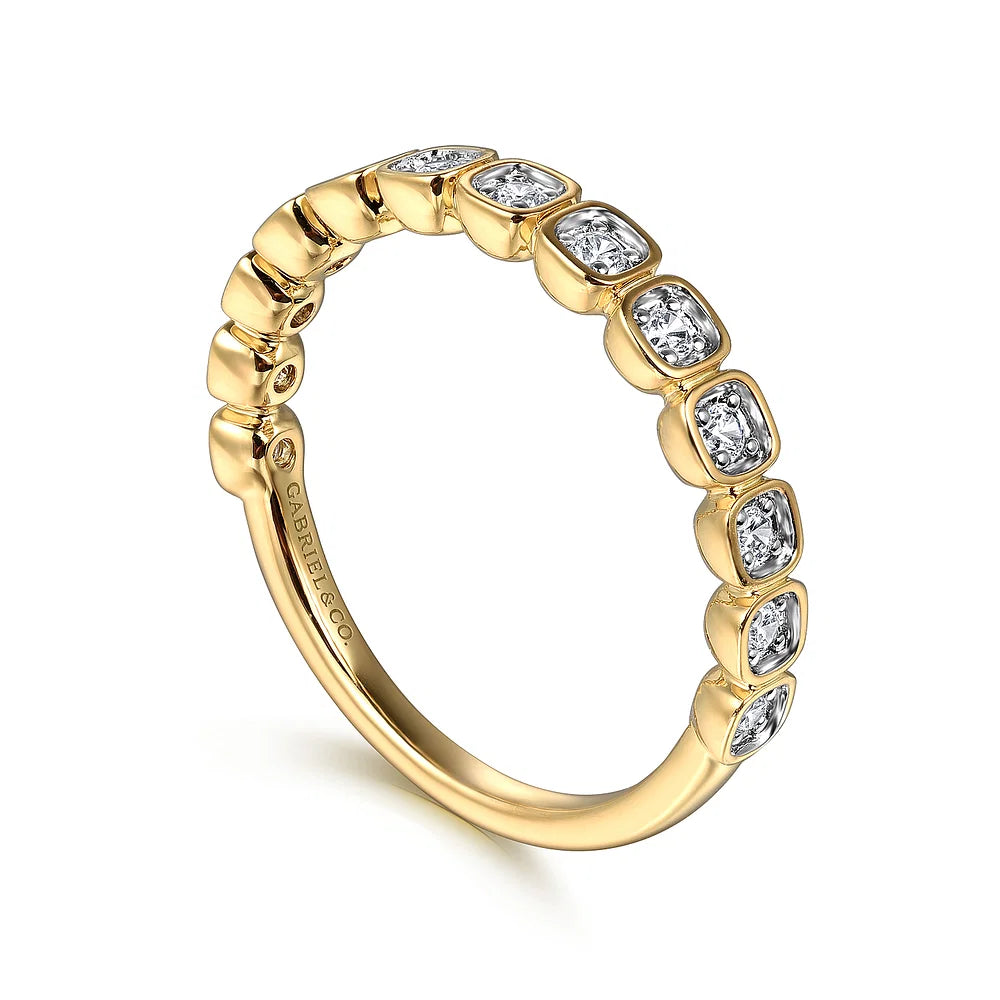 Gabriel & Co., 14K Yellow Gold Diamond Stackable Ring