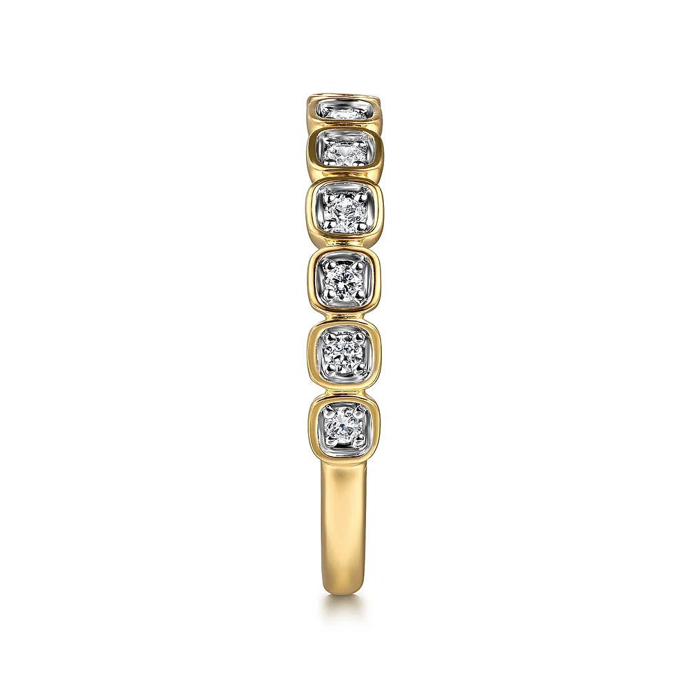 Gabriel & Co., 14K Yellow Gold Diamond Stackable Ring