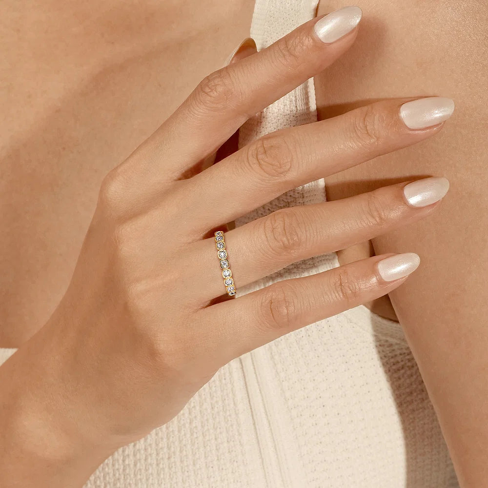 Gabriel & Co., 14K Yellow Gold Diamond Stackable Ring