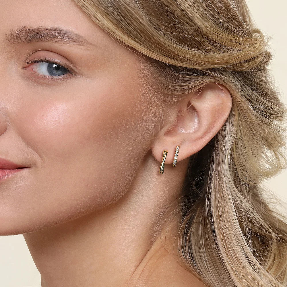 Gabriel & Co., 14K Yellow Gold Diamond Stuggies Earrings