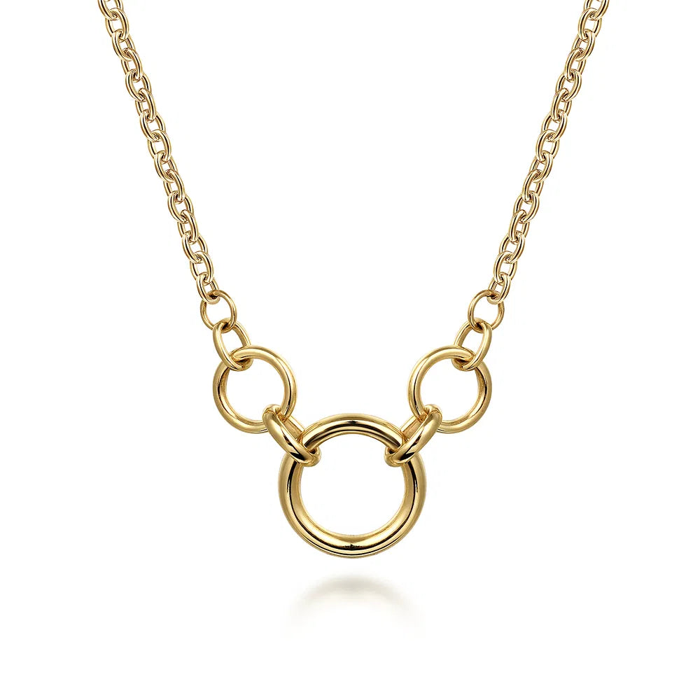 Gabriel & Co., 14K Yellow Gold Hollow Tube Link Necklace