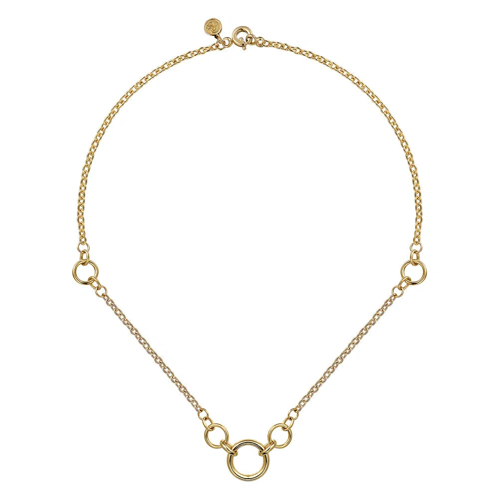 Gabriel & Co., 14K Yellow Gold Hollow Tube Link Necklace