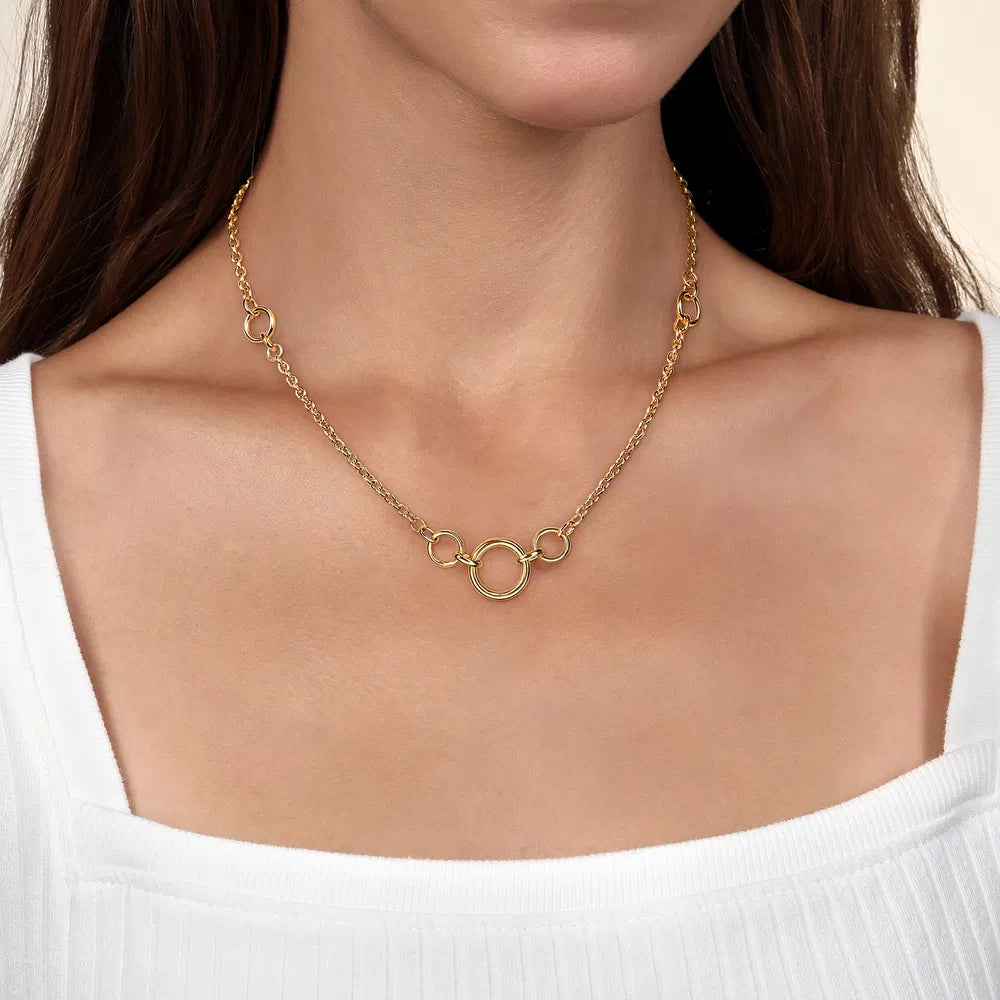 Gabriel & Co., 14K Yellow Gold Hollow Tube Link Necklace