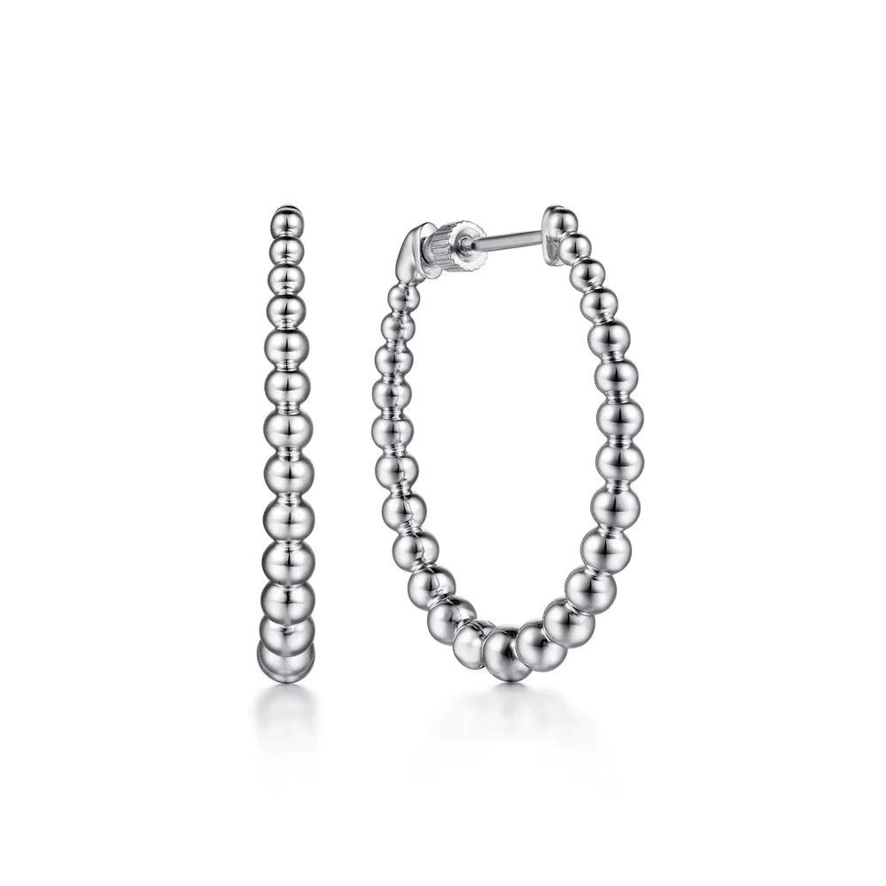Gabriel & Co., 925 Sterling Silver Bujukan Graduated 30mm Classic Hoop Earrings