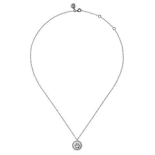 Gabriel & Co., Sterling Silver Bujukan Footprint Necklace in sand blast