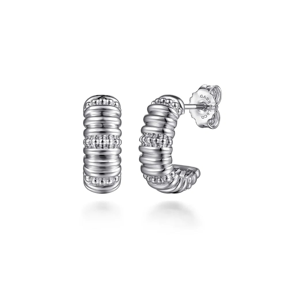 Gabriel & Co., 925 Sterling Silver Bujukan Shrimp J Hoop Earrings