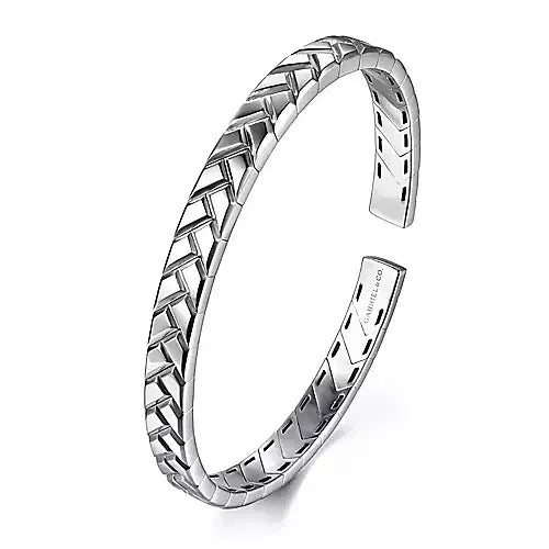 Gabriel & Co., 925 Sterling Silver Open Herringbone Cuff Bangle