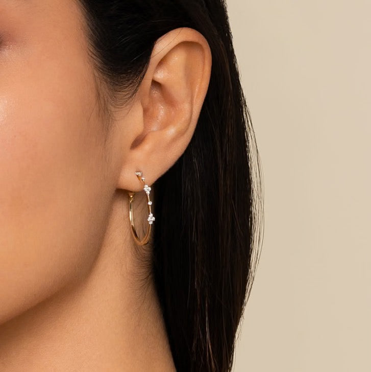 Gabriel & Co. 14K Yellow Gold Diamond Classic Hoop Earrings 30mm