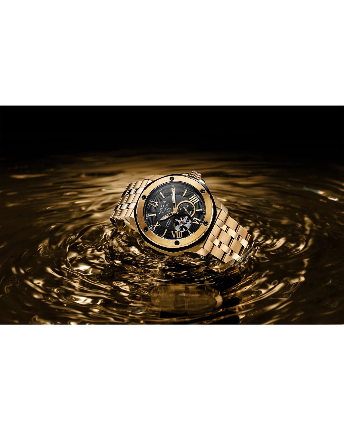 Bulova Mens Gold Tone Marine Star Series A Watch