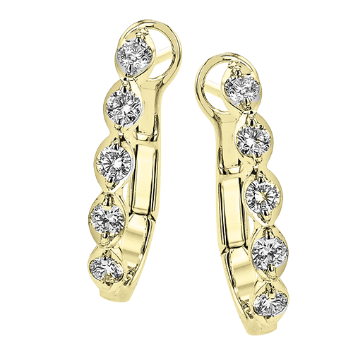 Simon G., 18K Yellow Gold Diamond Hoops