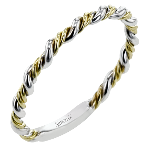 Simon G. 18K Gold Two Tone Twist Wedding Bands