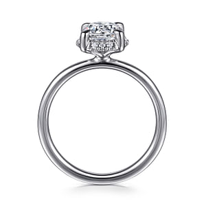 Gabriel & Co., 14K White Gold Round Cut Semi-Mount Diamond Engagement Ring