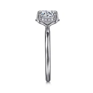 Gabriel & Co., 14K White Gold Round Cut Semi-Mount Diamond Engagement Ring