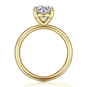 Gabriel & Co., 14K Yellow Gold Round Cut Semi-Mount Plain Shank Engagement Ring