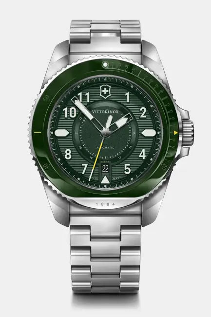 Victorinox Journey 1884 Green Dial Stainless Steele 43mm Mens Watch