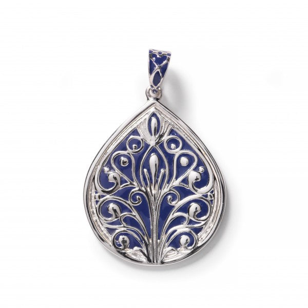Southern Gates 925 Sterling Silver Tradd Pendant, Blue Enamel