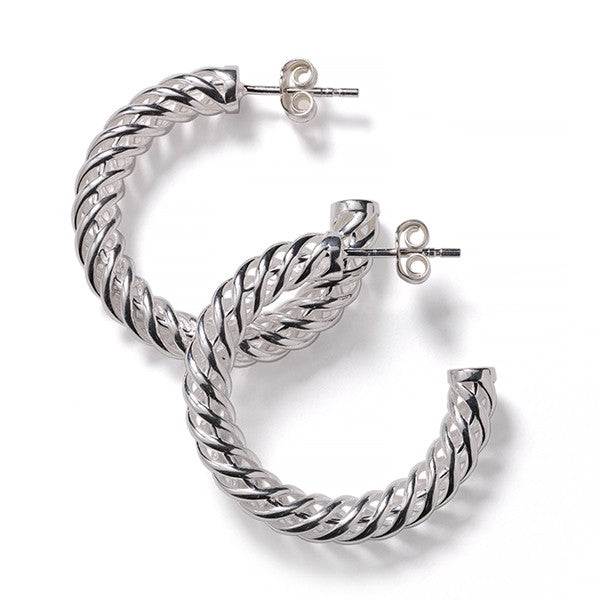 Southern Gates 925 Sterling Silver Spiral Basket Hoop Earrings