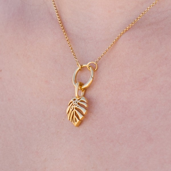 Southern Gates Gold Plated Monstera Leaf Charm