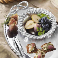 Mariposa Rope Knot Handled Oval Serving Tray