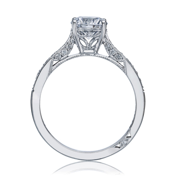 Tacori 18KW Round Center Tacori Engagement Ring with Diamonds on the shank
