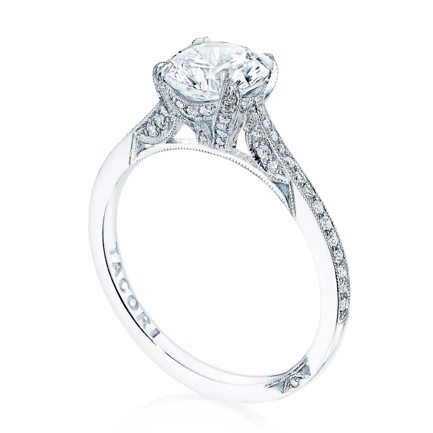 Tacori Simply Tacori Round Solitaire Engagement ring In 18K White Gold