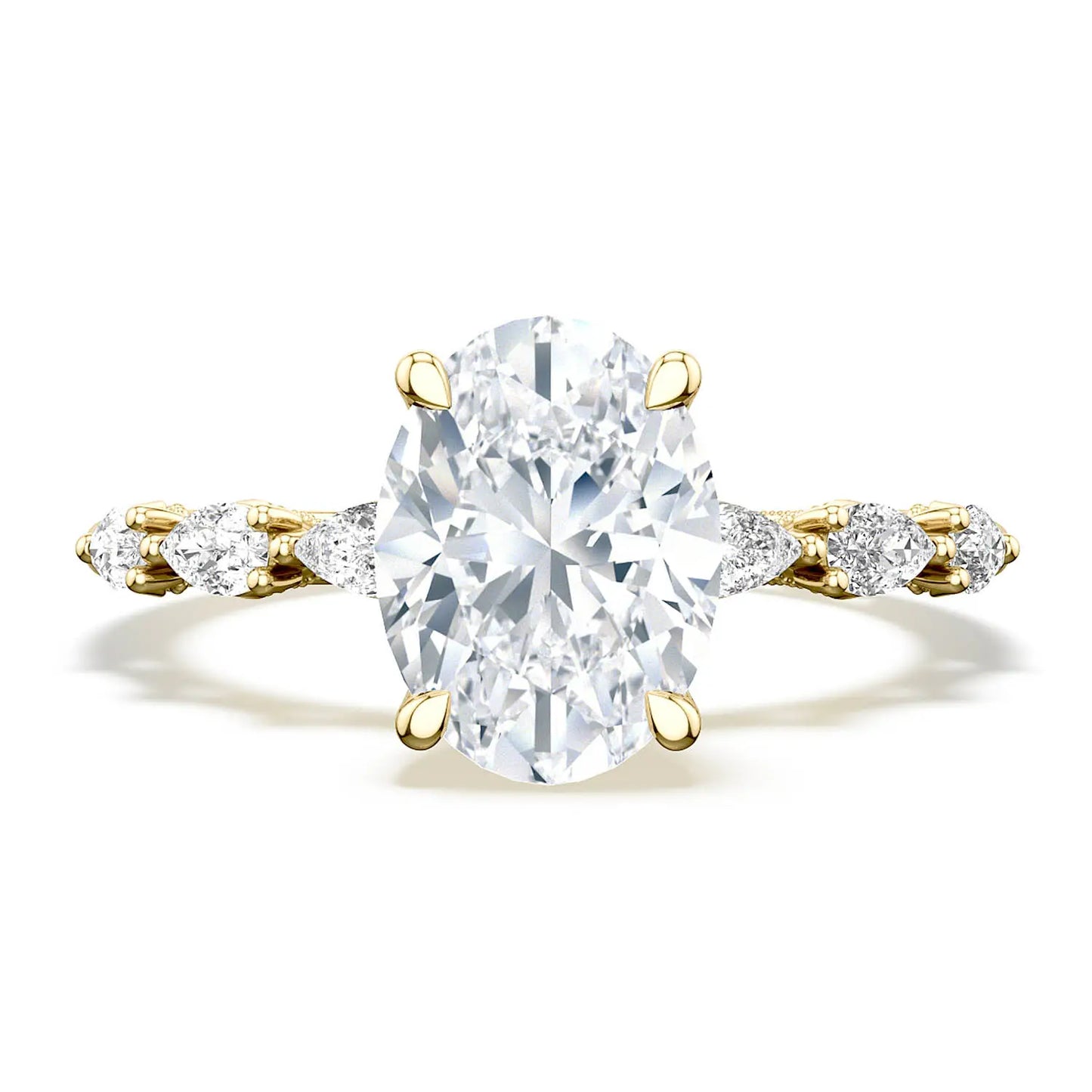 Tacori Sculpted Crescent Oval Solitaire Engagement Ring In 18K Yellow Gold
