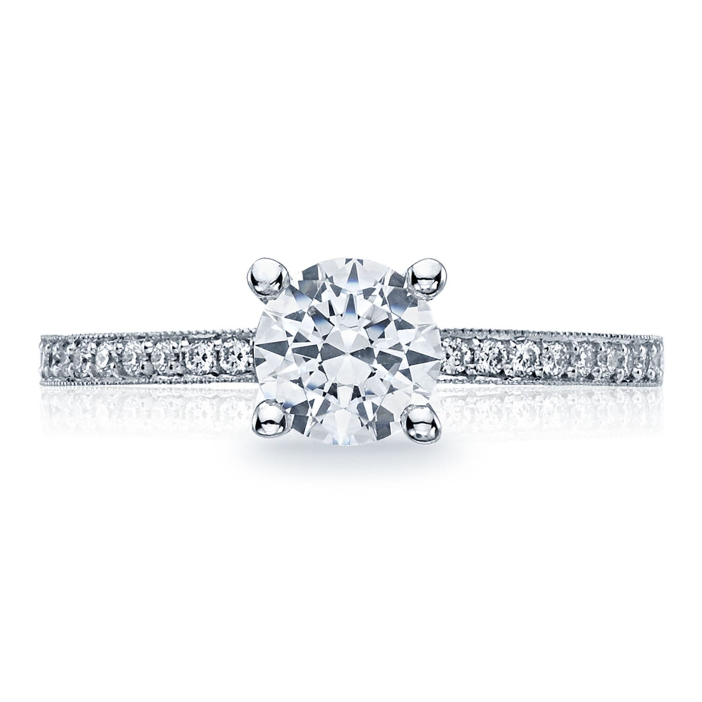 Tacori Sculpted Crescent 18KW Round Diamond Engagement Ring