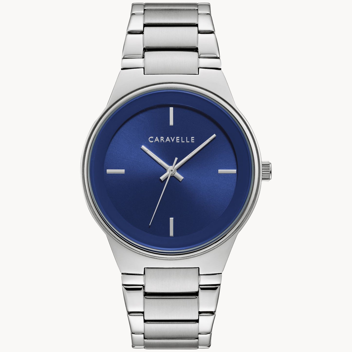 Caravelle Blue Dial Stainless Steel Bracelet Box Set