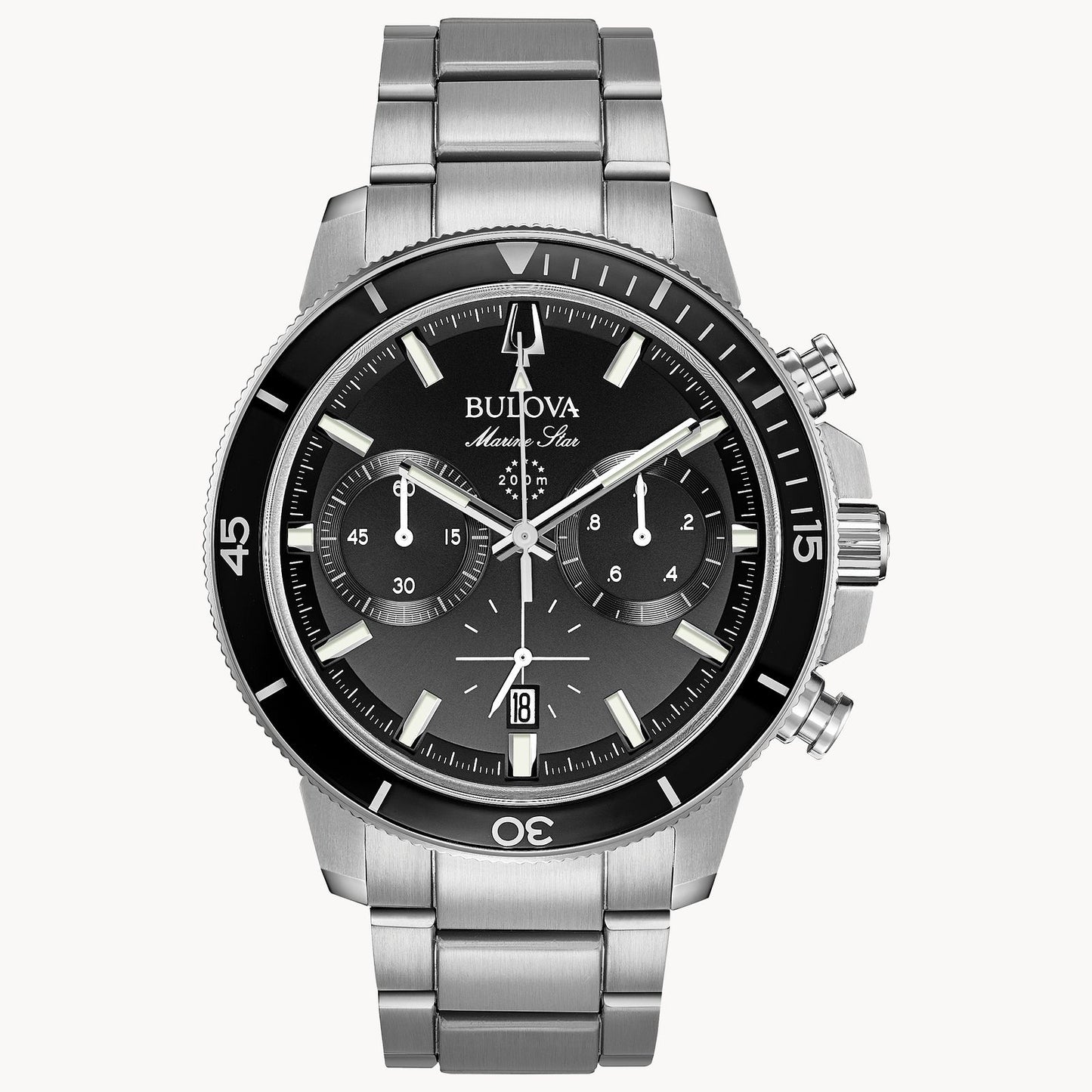 Bulova Marine Star Stainless Steel Black Dial Mens Watch Series C
