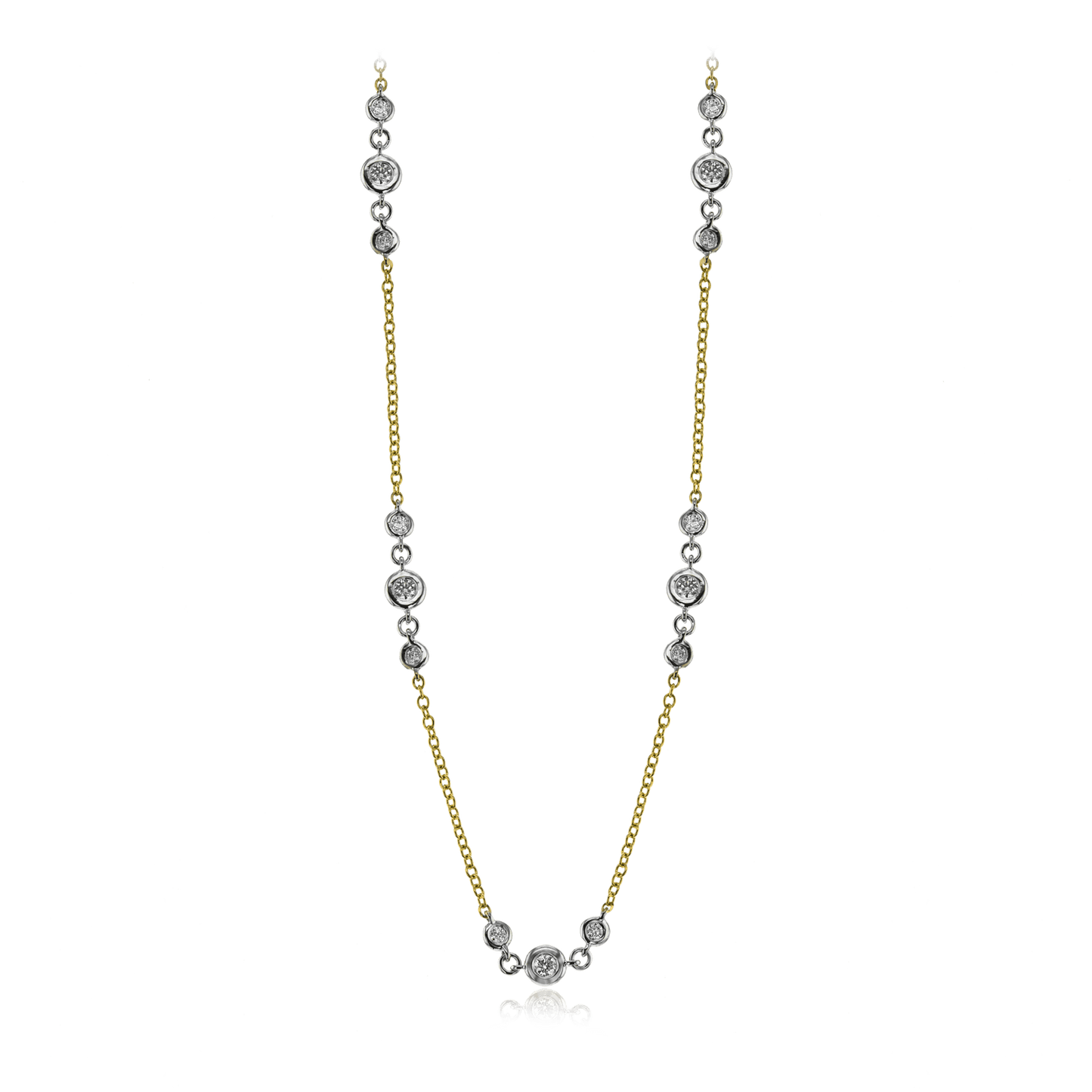 Simon G., 18K Two Tone Diamond By the Yard Necklace