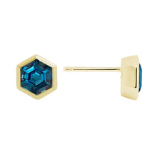 Artistry 14KY Hexagon Studs Featuring London Blue Topaz