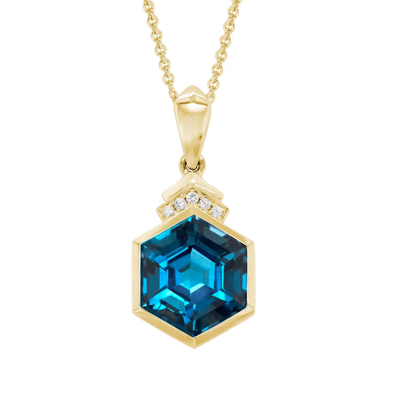 Blue topaz discount necklace yellow gold