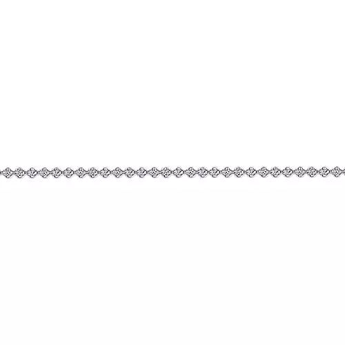 Gabriel & Co., 14K White Gold Buttercup Set Diamond Tennis Bracelet