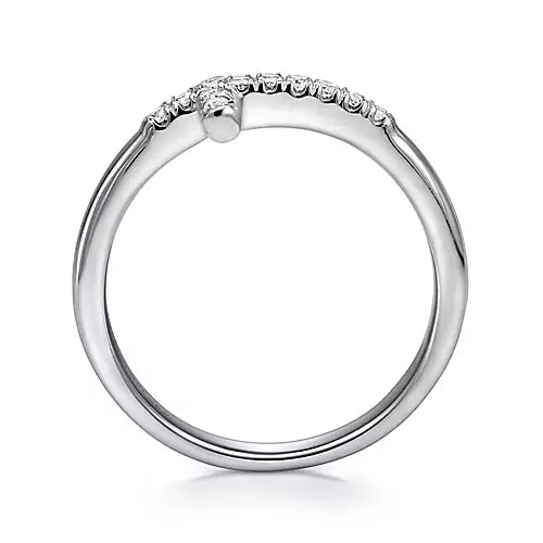 Gabriel & Co 14K White Gold Sideways Diamond Cross Ring