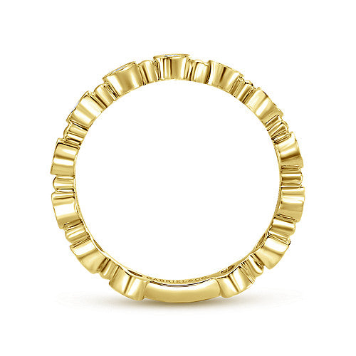 Gabriel & Co., 14K Yellow Gold Diamond Bezel Ring