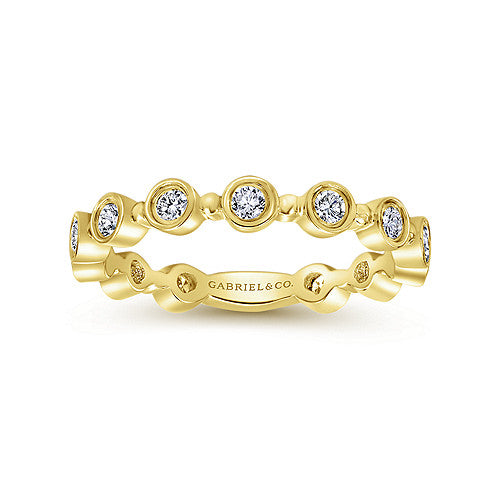 Gabriel & Co., 14K Yellow Gold Diamond Bezel Ring