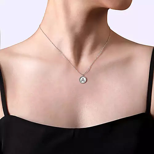 Gabriel & Co., 925 Sterling Silver Bujukan Diamond Initial A Necklace