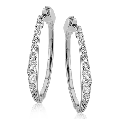 Simon G. 18K White Gold Diamond Hoop Earrings