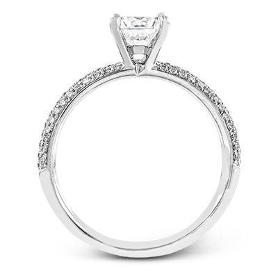 Simon G. 18K White Gold Semi Mount Engagement Ring With Round Center